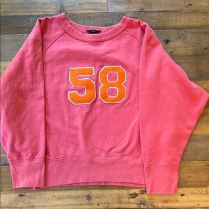 J. Crew Pink and Orange Crew Neck Sweater GUC medium 100% cotton